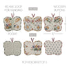 April & Olive Pot Holder Rosehill Cottage Quilted Butterfly Shaped Cotton Pot Holder Set of 3 - 8x10 Dusty Rose & Natural