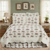 April & Olive Quilt Rosehill Cottage Floral Scalloped Cotton King Quilt - 105x95 Dusty Rose & Natural Vintage Botanical Bedding