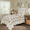 April & Olive Quilt Set Rosehill Cottage Floral Scalloped Cotton Twin Quilt Set - 3-Piece - Dusty Rose & Natural
