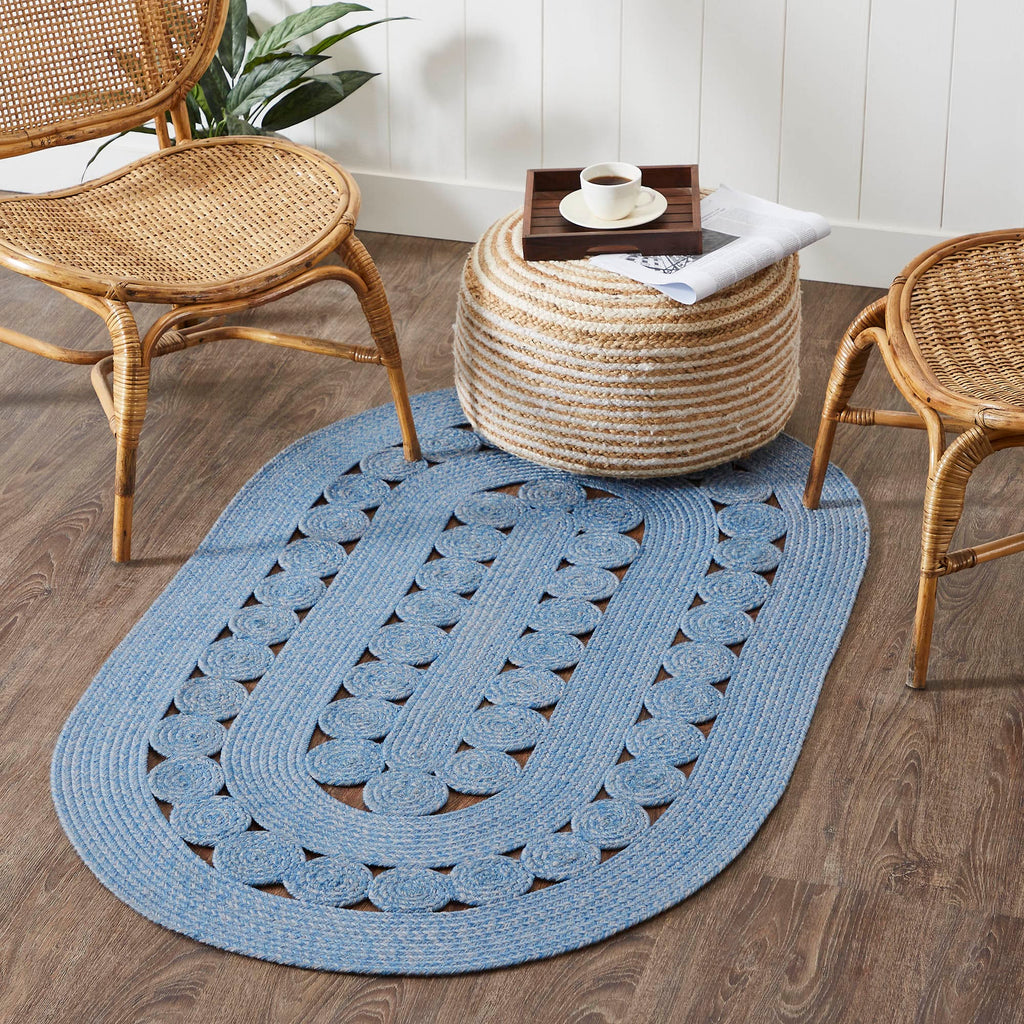 Celeste Blended Blue Indoor/Outdoor Rug Oval 36x60 - The Village Country Store