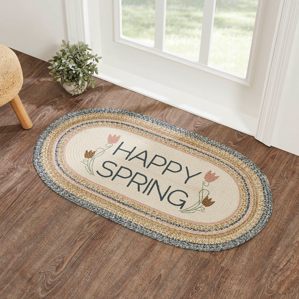 Kaila Happy Spring Jute Rug Oval w/ Pad 27x48 - The Village Country Store