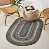 Sawyer Mill Black White Jute Rug Oval w/ Pad 36x60 - The Village Country Store 