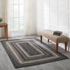 Sawyer Mill Black White Jute Rug Rect w/ Pad 60x96 - The Village Country Store