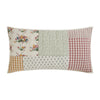 April & Olive Sham Rosehill Cottage Floral Patch Cotton King Sham - 20x38 Dusty Rose & Natural Vintage Patchwork Pillow Cover