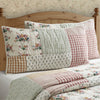 April & Olive Sham Rosehill Cottage Floral Patch Cotton King Sham - 20x38 Dusty Rose & Natural Vintage Patchwork Pillow Cover