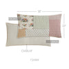 April & Olive Sham Rosehill Cottage Floral Patch Cotton King Sham - 20x38 Dusty Rose & Natural Vintage Patchwork Pillow Cover