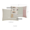 April & Olive Sham Rosehill Cottage Floral Patch Cotton Standard Sham - 20x26 Dusty Rose & Natural Vintage Patchwork Pillow Cover