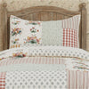 April & Olive Sham Rosehill Cottage Floral Patch Cotton Standard Sham - 20x26 Dusty Rose & Natural Vintage Patchwork Pillow Cover