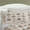 April & Olive Sham Rosehill Cottage Floral Scalloped Cotton King Sham - 21x37 Dusty Rose & Natural Vintage Farmhouse Quilted Pillow Cover