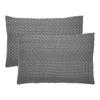 April & Olive Sham VHC Brands Dark Gray Waffle Weave Queen Sham Set (2-Pack) 20x30 - Farmhouse Boho Decorative Pillow Covers