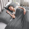 April & Olive Sham VHC Brands Waffle Weave Dark Gray King Shams (20x36, Set of 2) - Farmhouse Boho Decorative Pillow Covers for Bedroom Decor