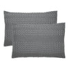 April & Olive Sham VHC Brands Waffle Weave Dark Gray King Shams (20x36, Set of 2) - Farmhouse Boho Decorative Pillow Covers for Bedroom Decor