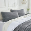 April & Olive Sham VHC Brands Waffle Weave Dark Gray King Shams (20x36, Set of 2) - Farmhouse Boho Decorative Pillow Covers for Bedroom Decor