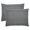 April & Olive Sham VHC Brands Waffle Weave Dark Gray Standard Shams (Set of 2, 20x26) - Farmhouse Boho Decorative Pillow Covers for Bedroom Decor