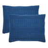 April & Olive Sham VHC Brands Waffle Weave Navy Blue Standard Pillow Sham Set (2-Pack) - 20x26 Farmhouse Boho Decorative Bedding