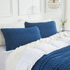 April & Olive Sham VHC Brands Waffle Weave Navy Blue Standard Pillow Sham Set (2-Pack) - 20x26 Farmhouse Boho Decorative Bedding