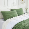 April & Olive Sham VHC Brands Waffle Weave Olive Green King Size Sham Set, 20x36 - Boho Farmhouse Decorative Pillow Covers (2-Pack)