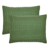 April & Olive Sham VHC Brands Waffle Weave Olive Green Standard Shams (Set of 2) 20x26 - Farmhouse & Boho Decorative Pillow Covers for Bedroom Decor
