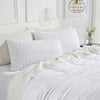April & Olive Sham VHC Brands White Waffle Weave Queen Sham Set (2-Pack) - 20x30 Farmhouse Boho Decorative Pillow Covers