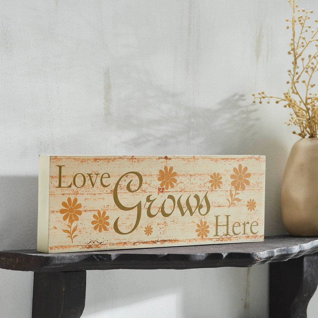 Spring Mdf Sign Spring In Bloom Love Grows Here w/ Daisies MDF Wall Sign 5x15x1