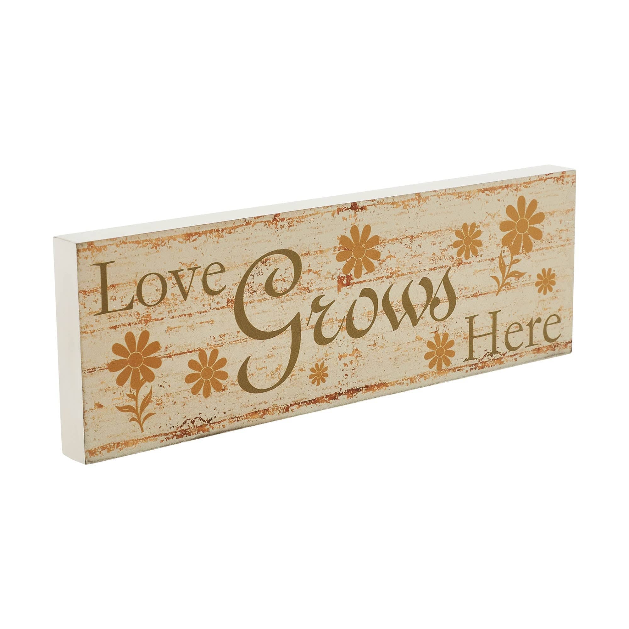 Spring Mdf Sign Spring In Bloom Love Grows Here w/ Daisies MDF Wall Sign 5x15x1
