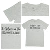 April & Olive T-Shirt I Believe in the RWB T-Shirt, Light Grey Melange, Medium