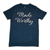 April & Olive T-Shirt Made Worthy T-Shirt, Navy Melange, 2XL