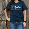 April & Olive T-Shirt Merica T-Shirt, Navy Melange, Large