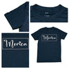 April & Olive T-Shirt Merica T-Shirt, Navy Melange, Large