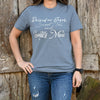 April & Olive T-Shirt Raised on Jesus T-Shirt, Light Blue Melange, Medium