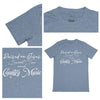 April & Olive T-Shirt Raised on Jesus T-Shirt, Light Blue Melange, Small