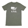 April & Olive T-Shirt USA T-Shirt, Military Melange, Large