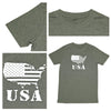 April & Olive T-Shirt USA T-Shirt, Military Melange, Large