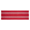 April & Olive Table Runner Arendal Red Stripe Runner Fringed 12x36