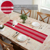 April & Olive Table Runner Arendal Red Stripe Runner Fringed 12x48