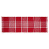 Eston Red White Plaid Runner Fringed 12x36 - The Village Country Store 