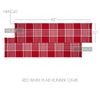 Eston Red White Plaid Runner Fringed 12x48 - The Village Country Store 