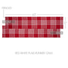 Eston Red White Plaid Runner Fringed 12x60 - The Village Country Store 