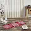 Eston Red White Plaid Runner Fringed 8x24 - The Village Country Store 