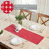 April & Olive Table Runner Gallen Red White Runner Fringed 12x36
