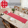April & Olive Table Runner Gallen Red White Runner Fringed 12x60