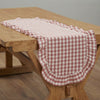 April & Olive Table Runner Rosehill Cottage Dusty Rose Gingham Ruffled Cotton Table Runner - 12x48 Pink & Natural Oval Runner