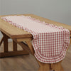 April & Olive Table Runner Rosehill Cottage Dusty Rose Gingham Ruffled Cotton Table Runner - 12x72 Pink & Natural Oval Runner
