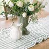 April & Olive Table Runner Rosehill Cottage Green Gingham Ruffled Cotton Table Runner - 12x72 Green & Natural Oval Runner
