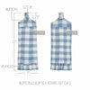 April & Olive Tea Towel Annie Buffalo Check Blue Button Loop Tea Towel Set of 3
