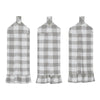 April & Olive Tea Towel Annie Buffalo Check Grey Button Loop Tea Towel Set of 3