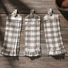 April & Olive Tea Towel Annie Buffalo Check Portabella Button Loop Tea Towel Set of 3