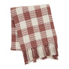 April & Olive Throw Dusty Rose Woven Check Throw Blanket with Fringe 50x60