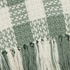 April & Olive Throw Pistachio Woven Check Throw Blanket with Fringe 50x60