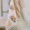 April & Olive Throw Rosehill Cottage Floral Patchwork Cotton Throw - 50x60 Dusty Rose & Natural Lightweight Summer Quilt